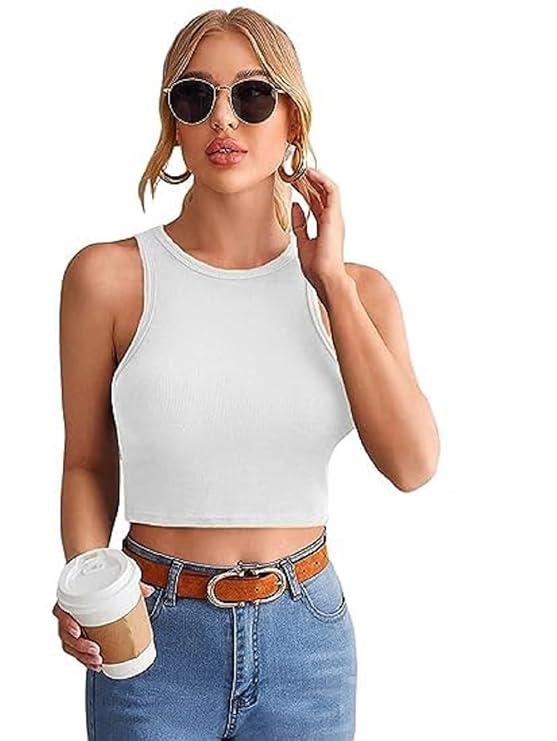 Women's Sleeveless Ribbed Crop Tank Tops – Solid Lycra Western Wear (Pack of 2)
