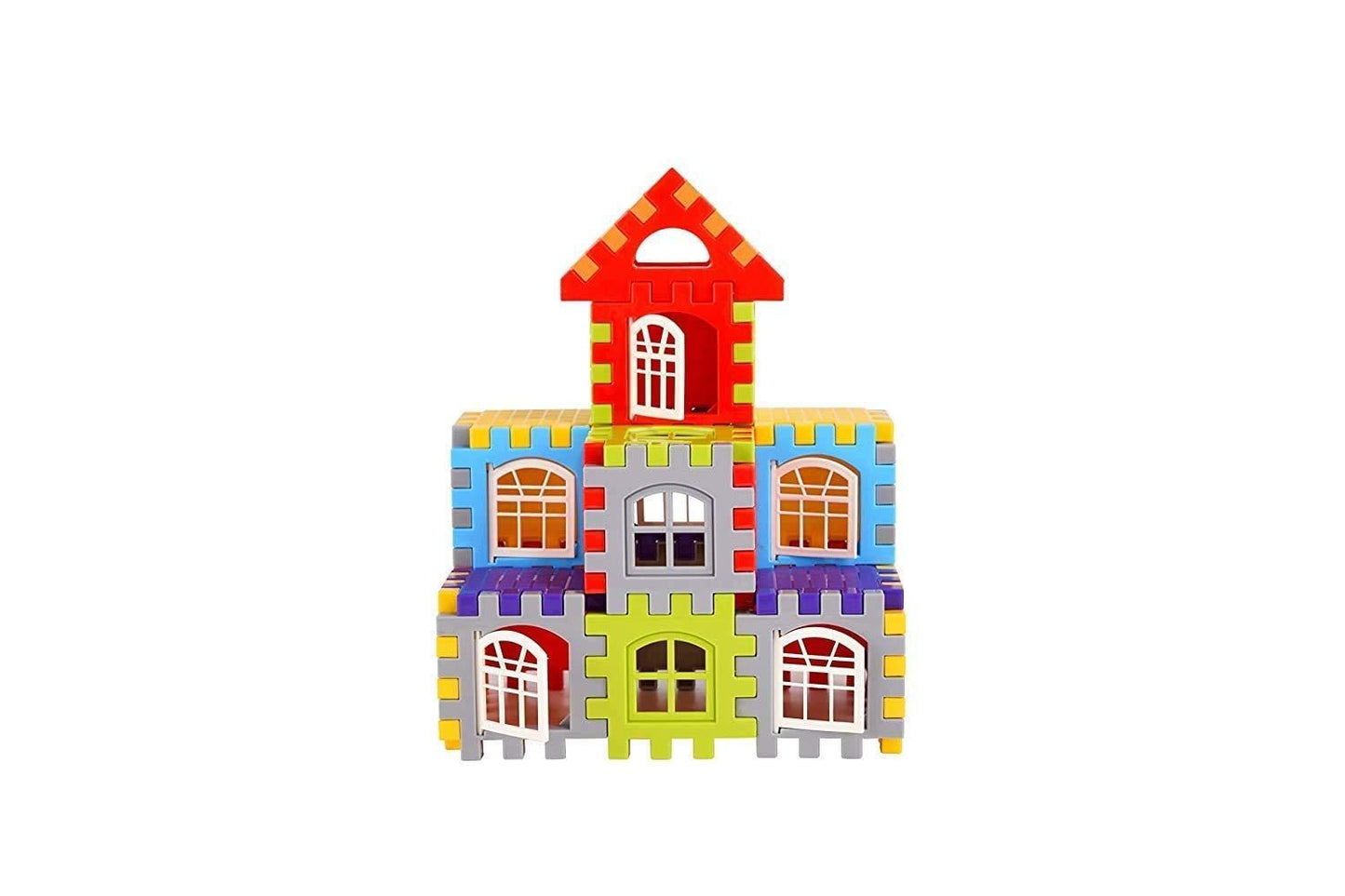 50-Piece Building Blocks Set for Kids – Multicolor Educational Toy with Windows | Age 2–5 Years