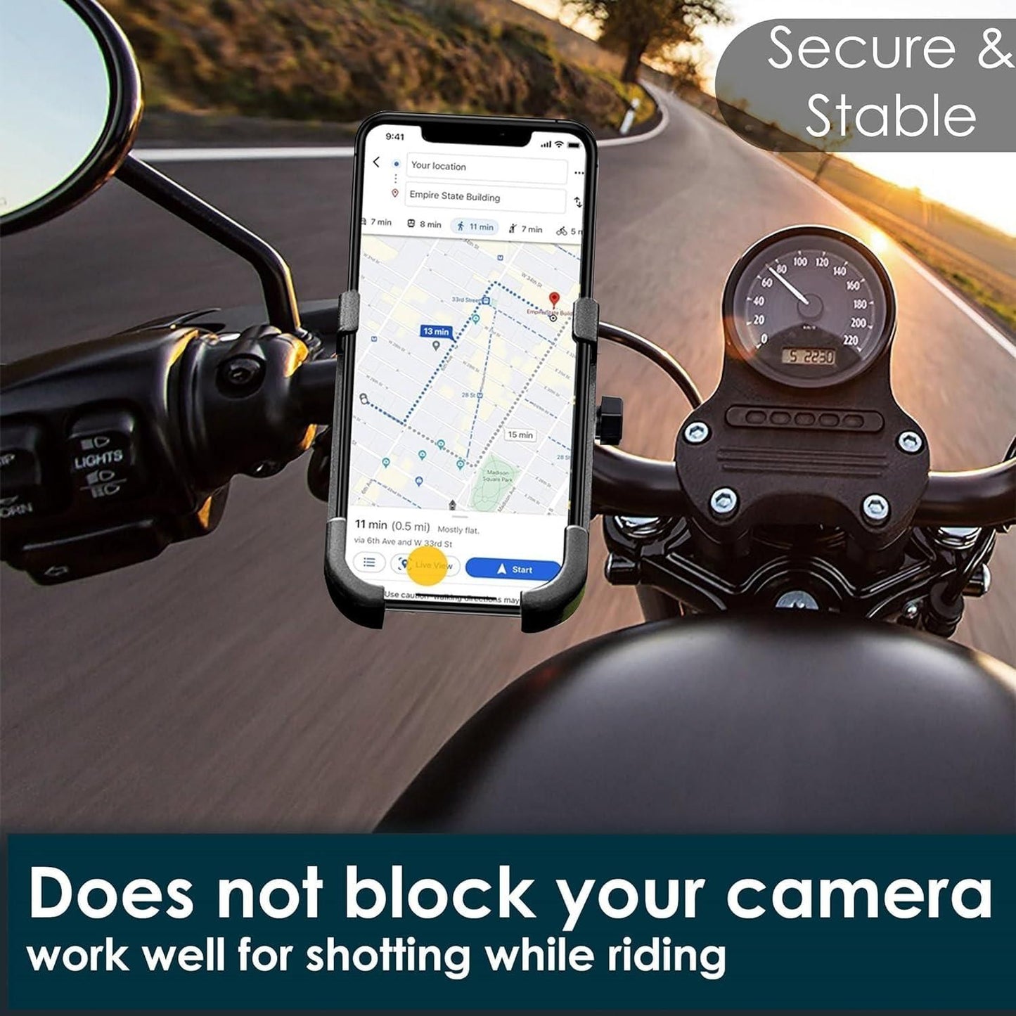360° Rotating Mobile Phone Holder – Universal Handlebar Mount for Bikes & Motorcycles