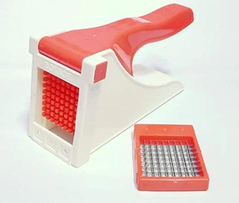 Heavy Duty Vegetable Slicer & Dicer – Stainless Steel French Fry Cutter with 2 Interchangeable Blades