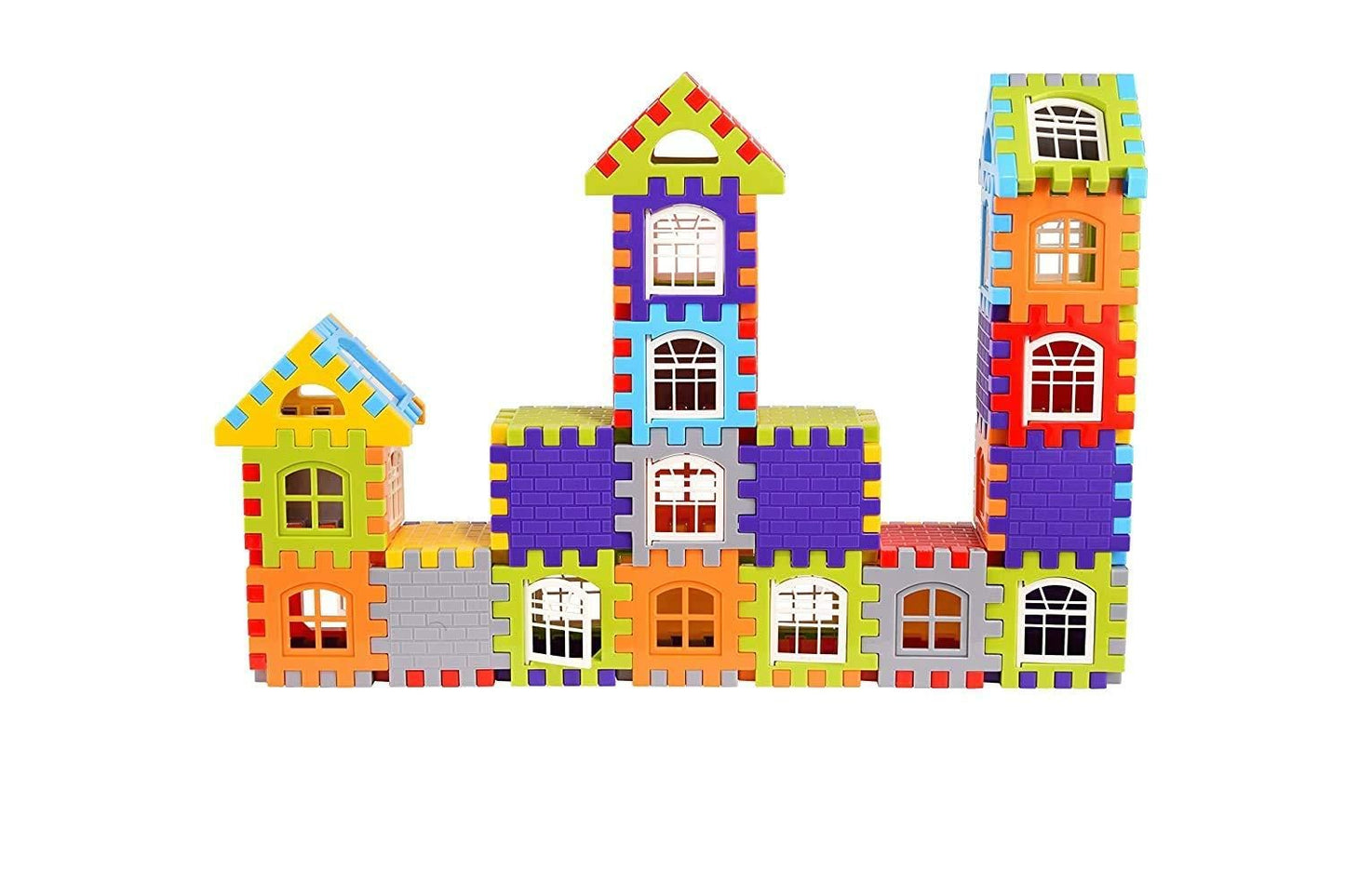 50-Piece Building Blocks Set for Kids – Multicolor Educational Toy with Windows | Age 2–5 Years