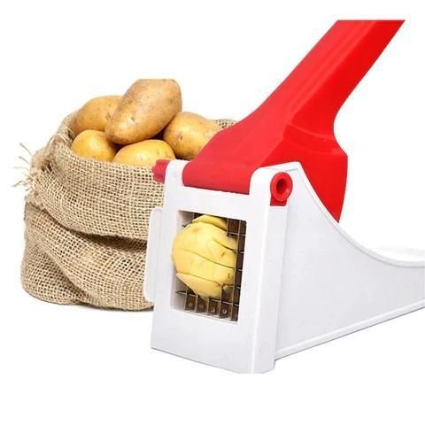 Heavy Duty Vegetable Slicer & Dicer – Stainless Steel French Fry Cutter with 2 Interchangeable Blades