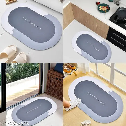 Pack of 2 Super Absorbent Non-Slip Bathroom Mats – Soft Rubber Doormats for Home & Office (Multicolor, 43x60cm)
