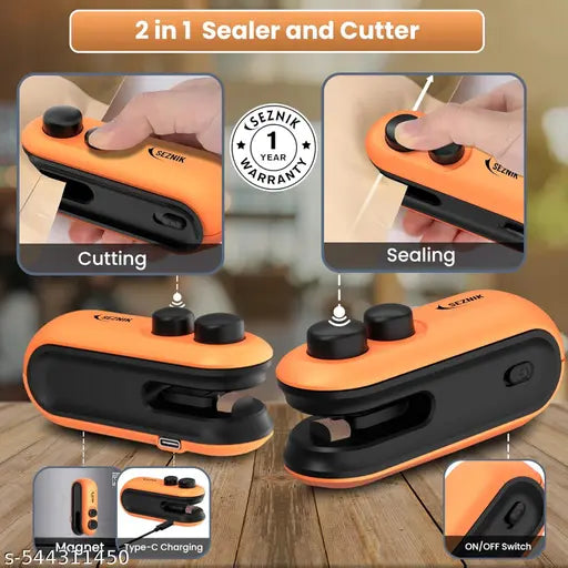 Portable Mini USB Bag Sealer & Cutter – 2-in-1 Heat Seal Machine