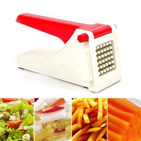 Heavy Duty Vegetable Slicer & Dicer – Stainless Steel French Fry Cutter with 2 Interchangeable Blades