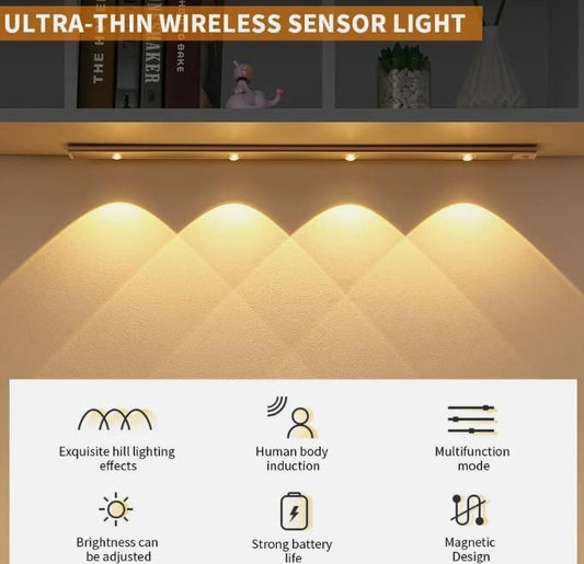 LED PIR Motion Sensor Cabinet Light – USB Rechargeable | Wireless Stick-On Light with 3 Modes & Dimmable Settings