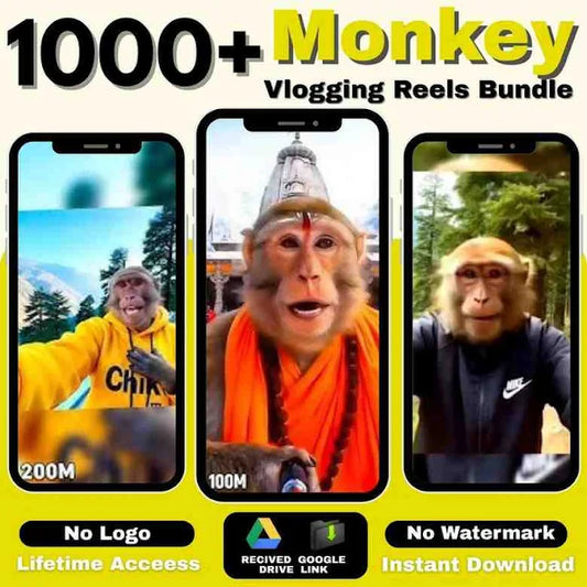 NEW LAUNCH: 1000+ Viral AI Monkey Vlogging Reels Bundle